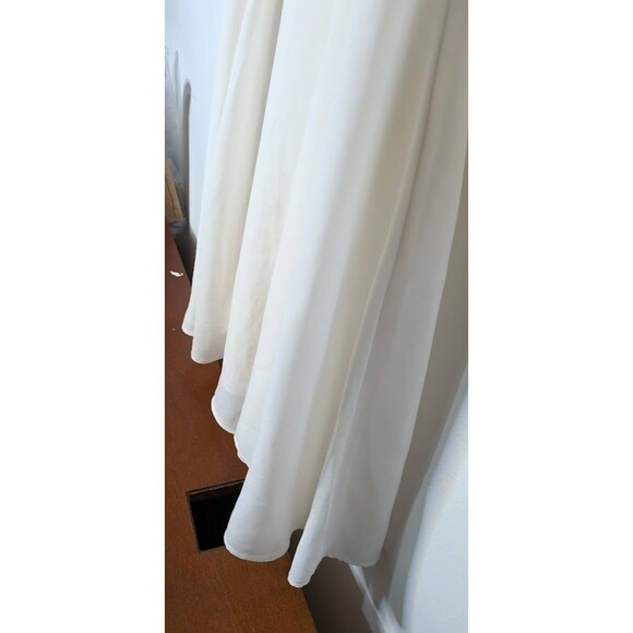 EXPRESS Gold Metallic Mini Dress Size 6 White Chiffon Skirt Cocktail Party Bride - Picture 5 of 7